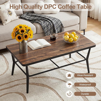 Aluminum Patio Furniture Set with Coffee Table Rectangular, 5-Seat Outdoor Sectional Furniture W/2 Swivel Chairs, Patio Conversation Set for Porch, Backyard, Poolside-Grey6