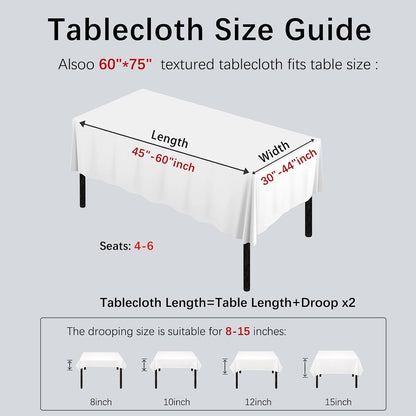Textured Table Cloth for Rectangle Tables 60×75 Inch Waterproof Linen Table Cloth Spill Proof and Wrinkle Free Table Cover for Dining Table,Farmhouse Kitchen, Parties and Holidays, Ivory White3