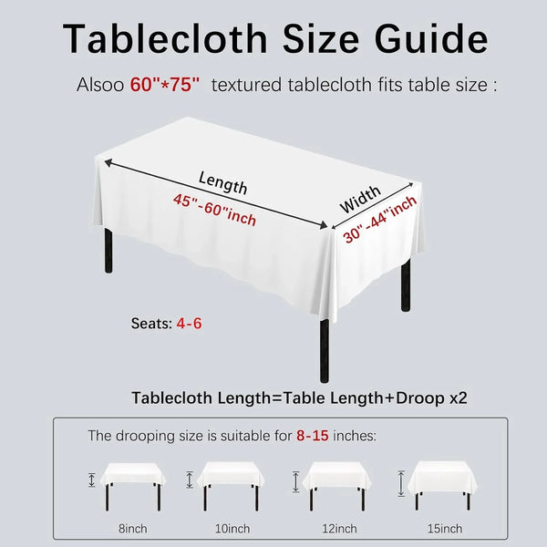 Textured Table Cloth for Rectangle Tables 60×75 Inch Waterproof Linen Table Cloth Spill Proof and Wrinkle Free Table Cover for Dining Table,Farmhouse Kitchen, Parties and Holidays, Ivory White3