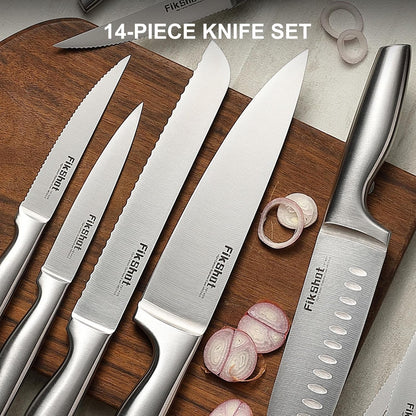 14 Pieces Knife Block Set German Stainless Steel with Sharpener7
