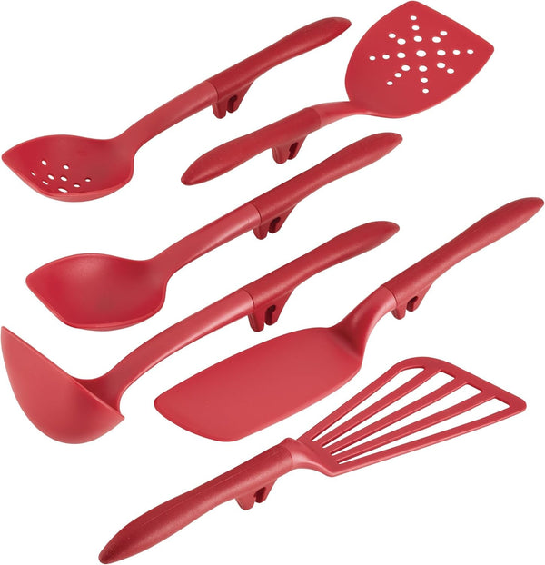 Tools and Gadgets Lazy Tools Nonstick Kitchen/Cooking Utensil Set, 6 Piece - Red1