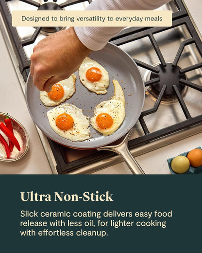 Caraway Non-Stick Ceramic Frying Pan (2.7 Qt, 10.5") | Non-Toxic, PTFE and PFOA Free, Oven Safe and Compatible with All Stovetops (Gas, Electric and Induction), Navy4