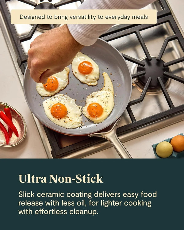 Caraway Non-Stick Ceramic Frying Pan (2.7 Qt, 10.5") | Non-Toxic, PTFE and PFOA Free, Oven Safe and Compatible with All Stovetops (Gas, Electric and Induction), Navy4