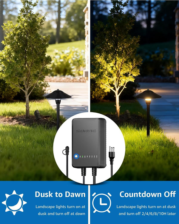 All-In-One Landscape Lighting Kit 6-Pack LED Outdoor Pathway Lights, 2-Pack Spotlights, 60W Transformer, 100FT 16/2 AWG Wire and Connectors Outdoor Landscape Lighting for Walkway Garden Yard3
