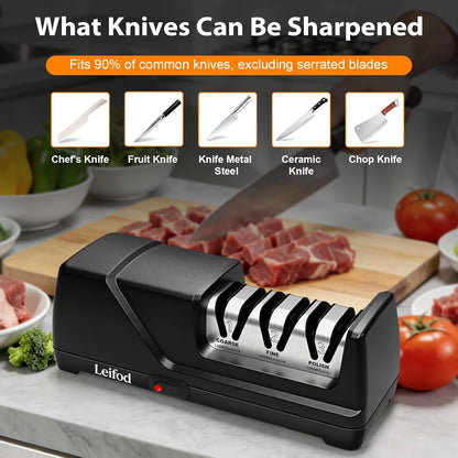 Electric Knife Sharpener for Kitchen, 3-Stage System with 15° Guide6