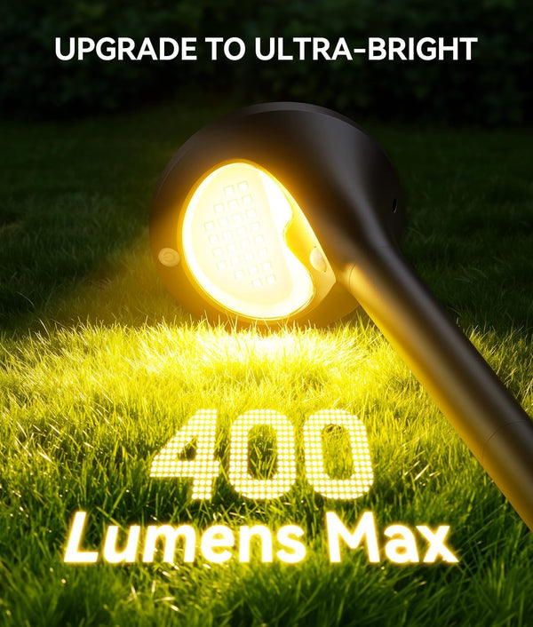 Solar Pathway Lights Outdoor with Motion Sensor, 6 Pack Security Solar Garden Lights, 400LM Bright Leds, Larger Glass Panel, 3 Modes Waterproof Path Lights for Yard Patio Walkway Driveway3