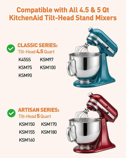 5 QT Food Grade Stainless Steel Mixing Bowl Compatible with Kitchenaid4