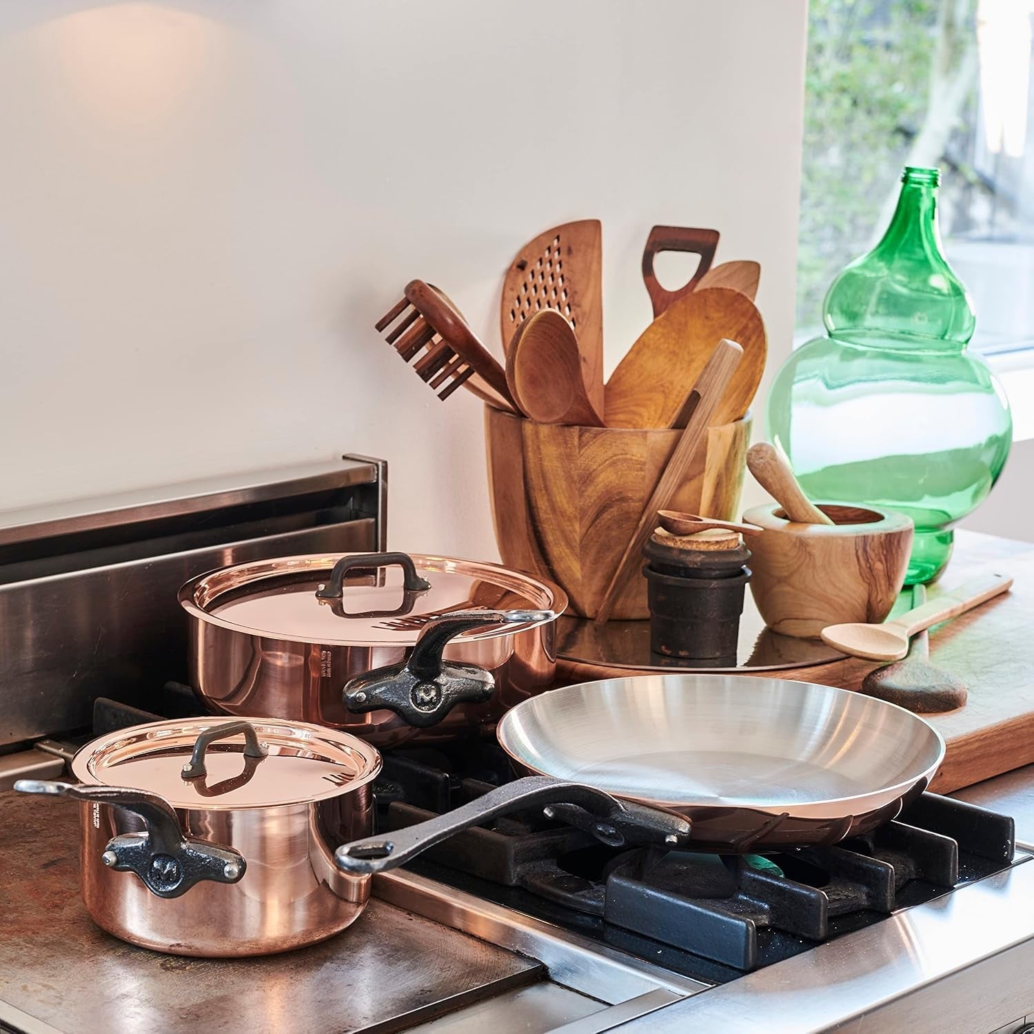 mheritage-150-ci-1-5mm-polished-copper-stainless-steel-deluxe-3-piece-cookware-set-with-sauce-pan-with-lid-1-8-qt-and-frying-pan-7-8-in-cast-iron-handles-made-in-france