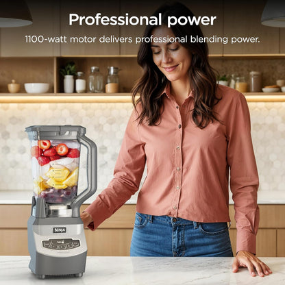 Ninja BL660 Professional Compact Smoothie & Food Processing Blender, 1100-Watts, 3 Functions -For Frozen Drinks, Smoothies, Sauces, & More, 72-Oz.* Pitcher, (2) 16-Oz. To-Go Cups & Spout Lids, Gray8