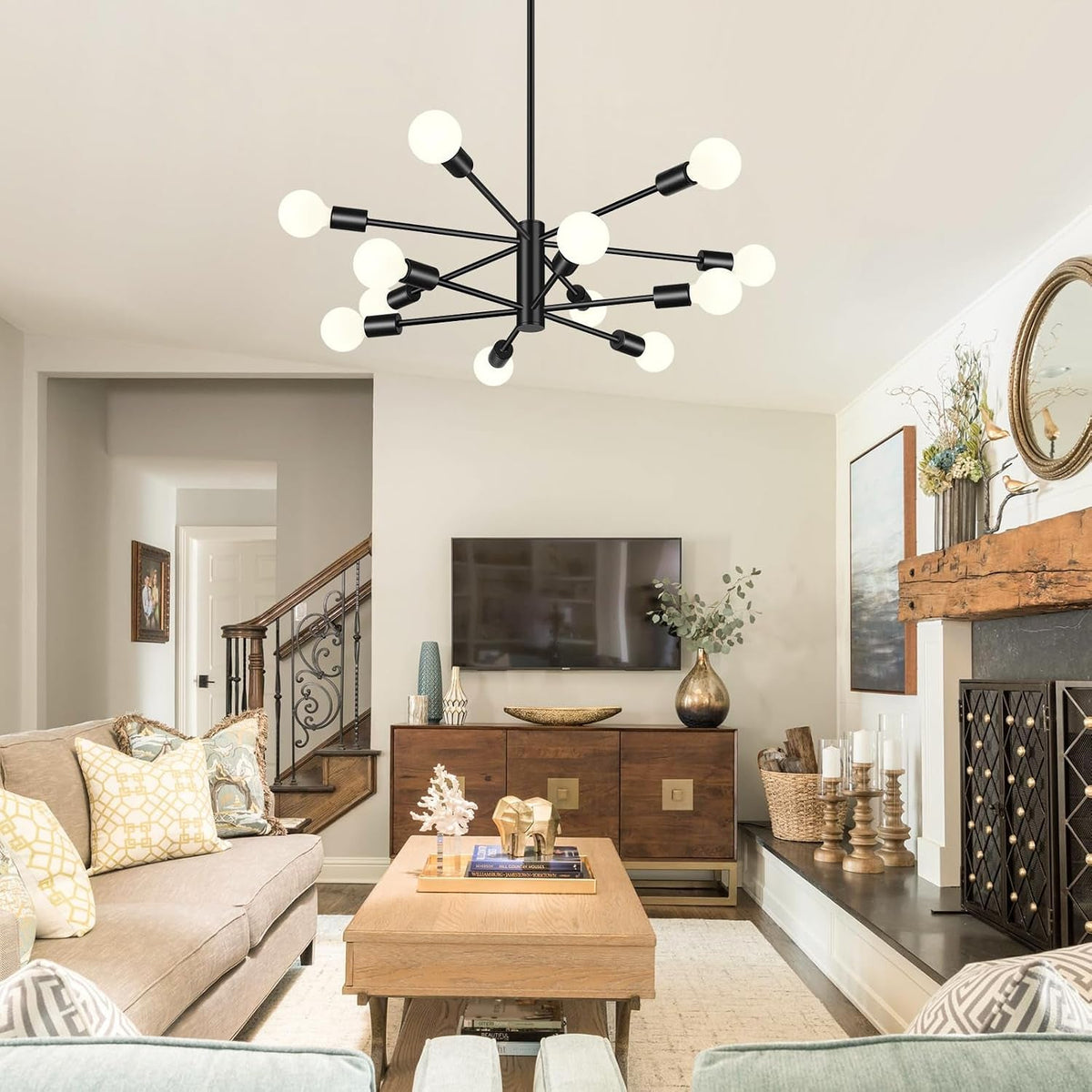 12-light-modern-chandelier-for-dining-room-black-light-fixture