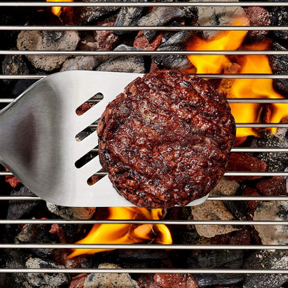 OXO Outdoor Grilling Turner and Tongs Set | Grilling Spatula and Tongs, Beveled Head Slides under Food, Non-Slip Grip, Hanging Ring, Ideal for Grilling & BBQ10