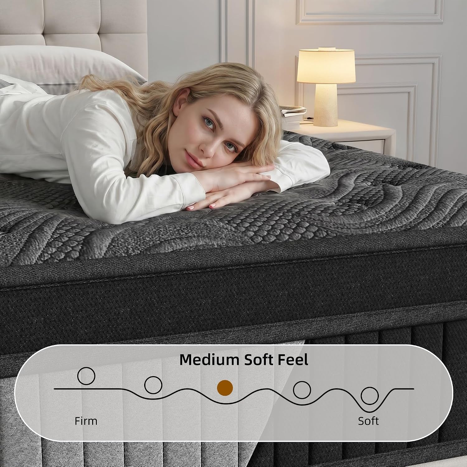 queen-size-12-inch-hybrid-mattress-in-a-box-medium-firm-black-and-gray-fabric-cover-with-pocket-spring-and-memory-foam-breathable-supportive-cool-sleep-for-back-side-stomach-sleepers