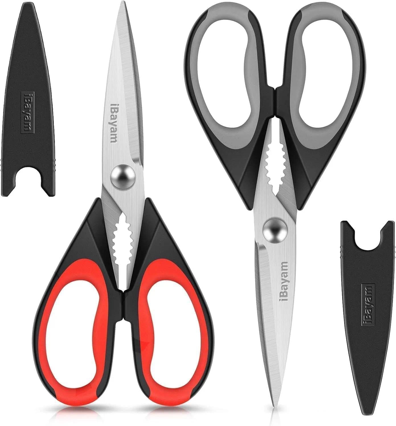 kitchen-scissors-shears-all-purpose-heavy-duty-protective-sheath-2-pack-ultra-sharp-stainless-blades-soft-comfort-grip-dishwasher-safe-cutting-food-cooking-meat-poultry-kitchen-utensils