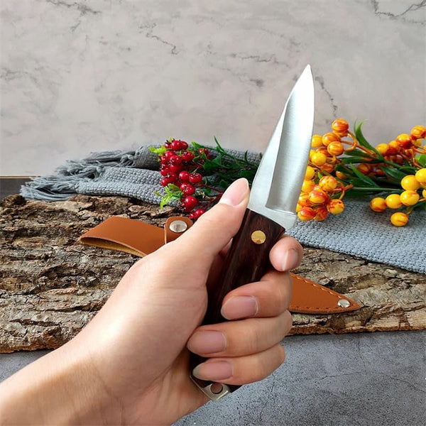 Meat Cleaver Knife, Outdoor Camping Knife Split Deboning Stainless Steel Household Fruit Knife Outdoor Small Kitchen Knife (Color : C with Cover)4