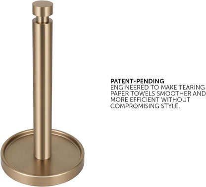 Countertop Paper Towel Stand - Steady and Easy Tear - Fits All Paper Towel Rolls - Warm Gold2