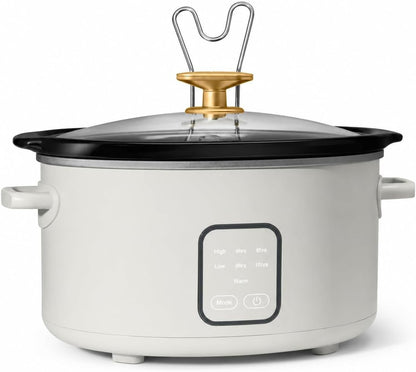 B- Slow Cooker with Touch-Activated Display, Programmable Digital Controls, Removable Non-Stick Pot, Keep Warm Function (WHITE ICING, 4 Quarts)1