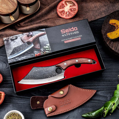 Seido Hakai Meat Cleaver Knife, High Carbon Steel, Rosewood Handle2