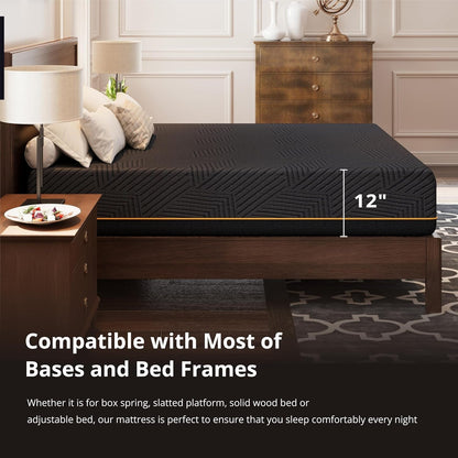 EGOHOME Queen 12 Inch Memory Foam Mattress for Back Pain Relief Firm5