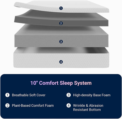 Twin Mattress 10 Inch, Medium Firm Memory Foam Mattress in a Box2