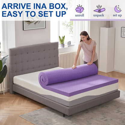 2 Inch Gel Memory Foam Mattress Topper Ventilated Soft Pressure Relieve Mattress Pad, Breathable Bed Topper, Certipur-Us Certified, Twin Size | Ventilated Soft Pressure Relieve Mattress Pad, Breathable Bed Topper, Certipur-Us Certified5