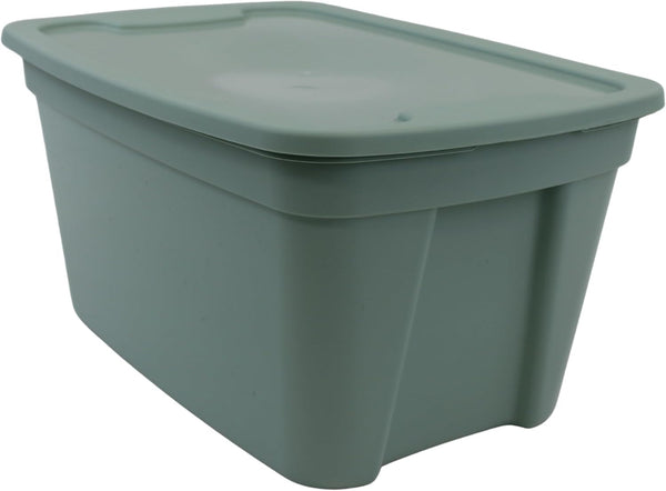 Edge Plastics Classic Storage Tote, Durable Storage in for Home or Garage with Secure Snap Lid Designed for Stacking (6, Light Green, 5 Gallon)2