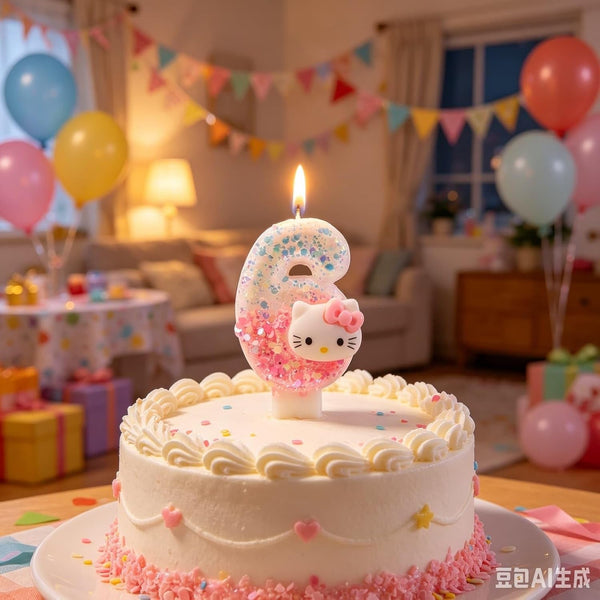 Anime Birthday Number 6 Candles, Cute Birthday Cake Decorations, Perfect for Party Supplies4