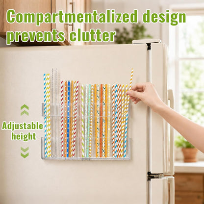 9.5" Large Acrylic Straw Holder for Cabinet Door, Straw Organizer4