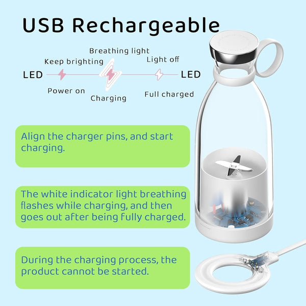 Portable Blender, Mini Blender for Smoothies and Shakes with 4 Blades, 11 Oz Personal Size Blender with Travel Lid and USB Rechargeable for Kitchen, Office, Gym (Pink)4
