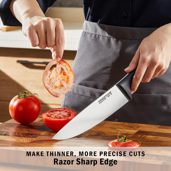 14-Piece Kitchen Knife Set with Block, High-Carbon Stainless Steel Knives Set, Ergonomic Non-Slip Handle, Professional Knife Set for Kitchen for Home Cooking & Gifting, Walnut2