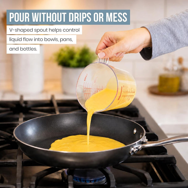 Liquid Measuring Cups Set, Plastic, Fade-Proof Marks, 3Pc5