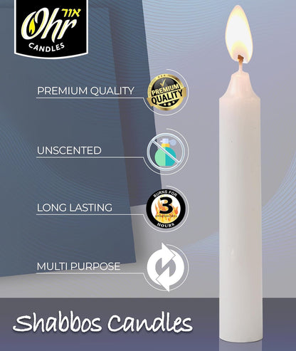 Ohr Candles Shabbat Candles - Traditional Shabbos Candles - 3 Hr. - 72 Ct.2
