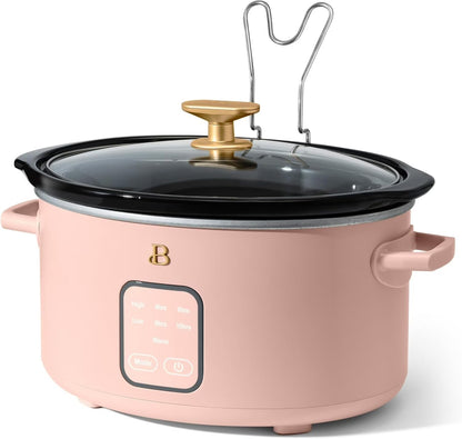 4 Quart Programmable Slow Cooker with Digital Touch Display, Locking Hinged Lid, Stoneware Pot, Auto Warm, Preset Cooking Times, Dishwasher Safe7