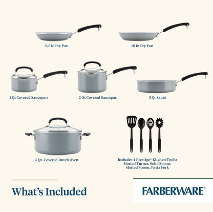 Ecoadvantage Ceramic Nonstick Cookware/Pots and Pans Set, 13 Piece - Gray4