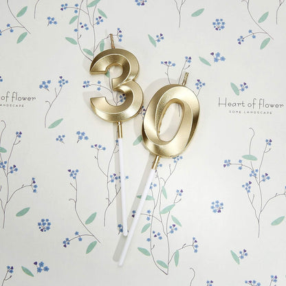 30Th Birthday Candles,Gold Number 30 Cake Topper for Birthday Decorations Party Decoration3