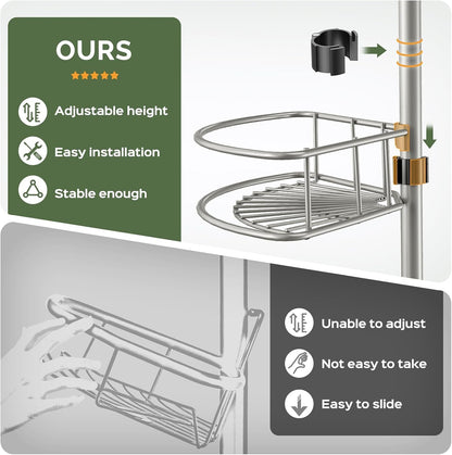 Corner Shower Caddy Tension Pole 4 Tier Rustproof Shampoo Organizer3