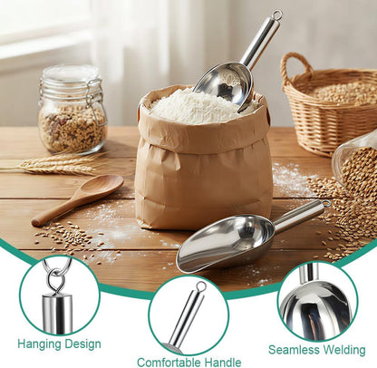 6 Oz Upgraded & Thickened Stainless Steel Ice Scoop, Kitchen Ice Scooper7