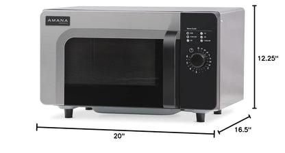 RMS10DSA 1000 Watt Heavy-Duty Countertop Commercial Microwave Oven with Dial Controls for Restaurant Buffet Catering Service | 0.8 Cu. Ft, 20"W X 16-1/2"D X 12-1/4"H, Stainless Steel, 120V, NSF3