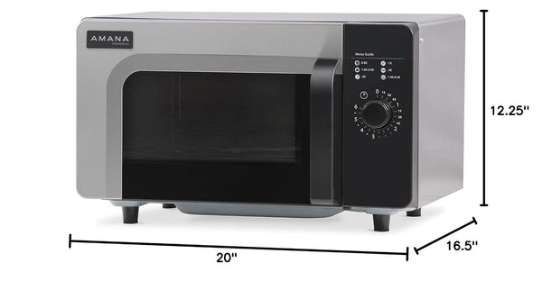 RMS10DSA 1000 Watt Heavy-Duty Countertop Commercial Microwave Oven with Dial Controls for Restaurant Buffet Catering Service | 0.8 Cu. Ft, 20"W X 16-1/2"D X 12-1/4"H, Stainless Steel, 120V, NSF3