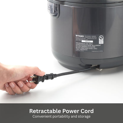 JNP-S18U-KY 10 Cup Capacity Rice Cooker with Non-Stick Inner Pot, Retractable Power Cord, and Keep Warm up to 12 Hours, Black4