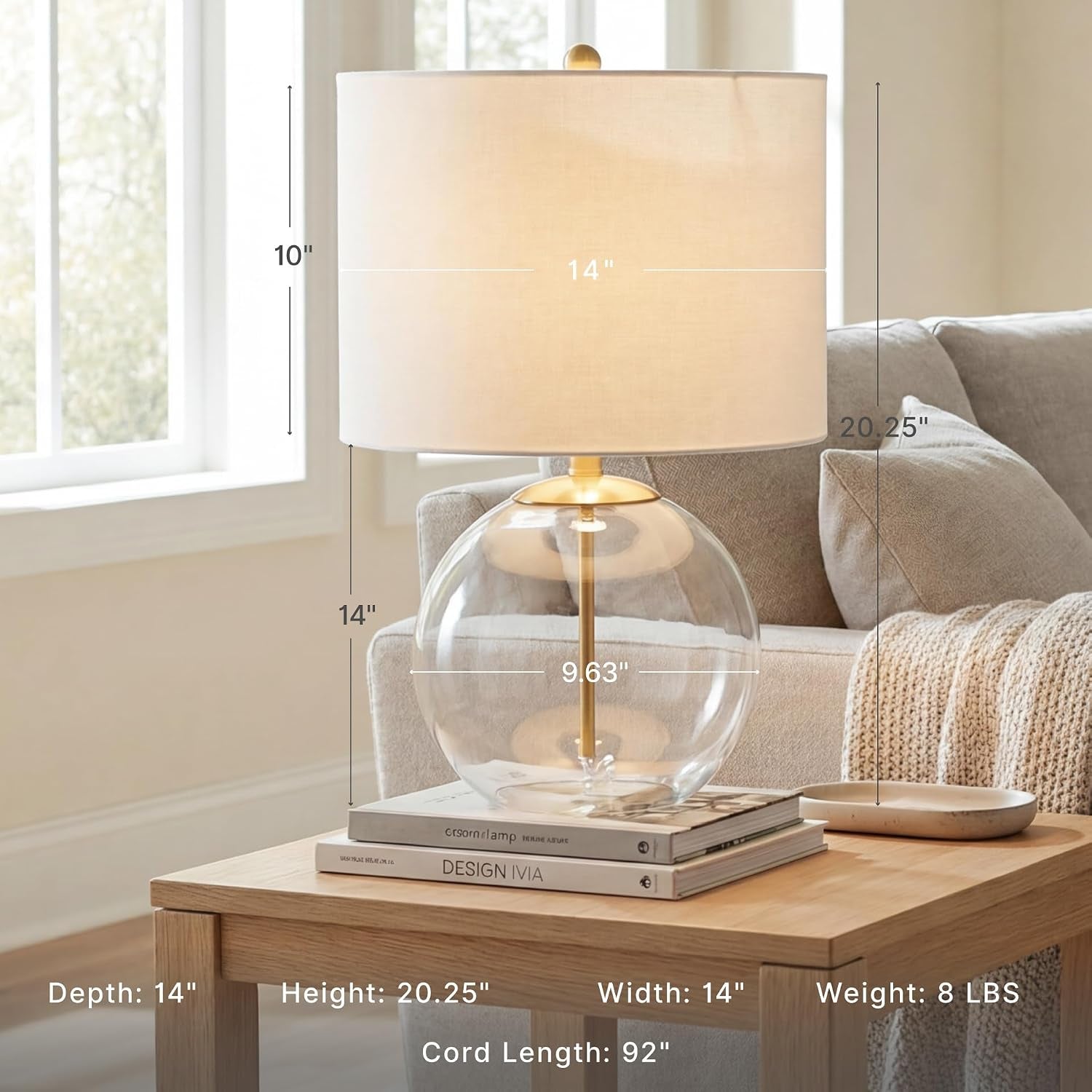 signature-design-by-ashley-glass-table-lamp-modern-bedside-clear-brass-white-fabric-drum-shade-compact-round-clear-glass-profile-for-modern-nightstands-samder-series