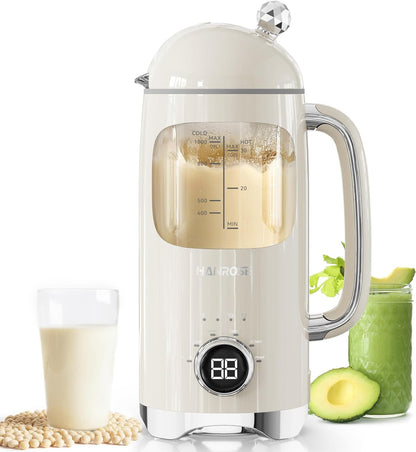 Nut Milk Maker Machine, 34 Oz Bpa-Free Glass Jar, 8-Blade System | 6-In-1 Programs, 12H Delay, 2H Keep Warm & 5-Min Self-Cleaning for Soy, Almond, Oat Milk, Juice & Daily Family Breakfasts1