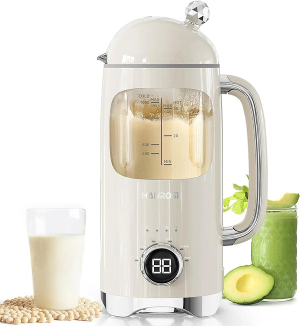 Nut Milk Maker Machine, 34 Oz Bpa-Free Glass Jar, 8-Blade System | 6-In-1 Programs, 12H Delay, 2H Keep Warm & 5-Min Self-Cleaning for Soy, Almond, Oat Milk, Juice & Daily Family Breakfasts1