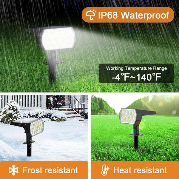 Solar Light Outdoor, IP68 Waterproof, 65 LED, Cool White, 6 Pack4