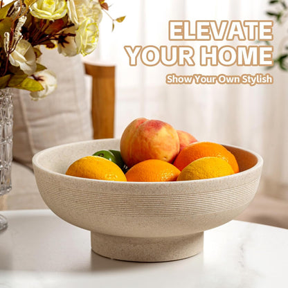 Large Decorative Fruit Bowl,10.43" Modern Snack Candy Bowl Beige | Sandstone Look,Minimalist,For Kitchen Counter,Dining Room Table Centerpiece Decor,Entryway,Home,Office,Hotel,Cafe,Bar6