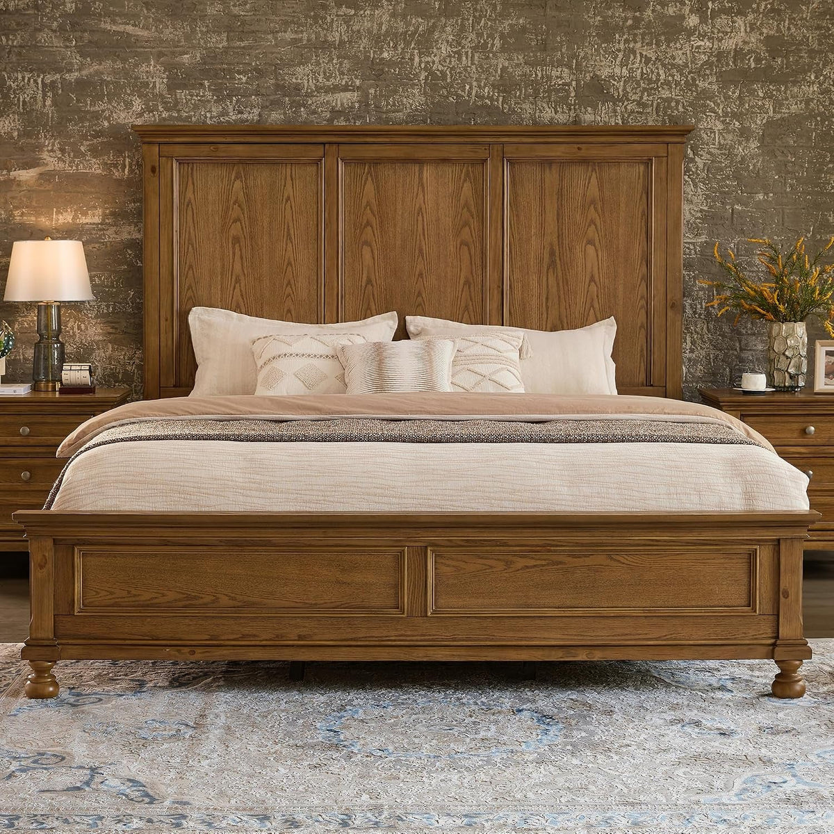 solid-wood-queen-bed-frame-traditional-wooden-platform-bed