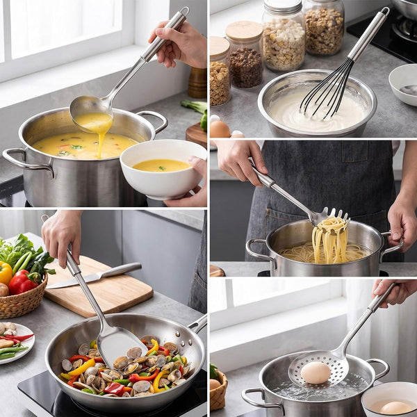 Stainless Steel Cooking Utensils Set, 31 PCS Metal Kitchen Utensils6