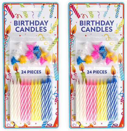 48 Count Birthday Candles Multicolored Spiral, Birthday Candles for Cake5