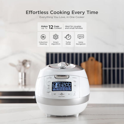 CUCKOO High Pressure Induction Rice Cooker, 12-Cup Cooked, CRP-BHSS0609F | 6-Cup Uncooked Capacity, Nonstick Inner Pot, 16 Cooking Modes, Turbo White Rice in 14-21 Minutes, Auto Clean, Made in Korea2