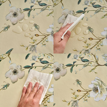 Vinyl Tablecloth with Flannel Backing - Waterproof, Oil-Proof, Easy to Clean -Rectangle Plastic Table Cloth - Perfect for Dining Tables, Kitchen Tables, Parties6