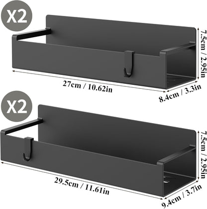 4 Pack Magnetic Spice Rack Organizer for Refrigerator and Oven, Black Fridge Organizers and Storage for Kitchen8